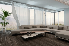 Modern Living Room Interior with white curtains